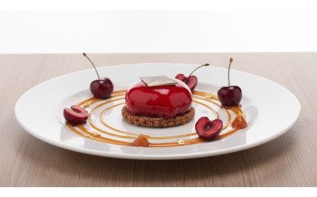 Mousse dulce de leche cu cireșe